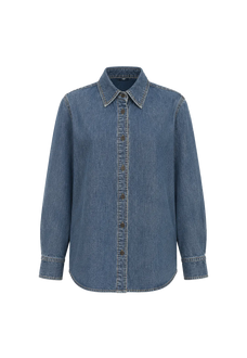 Italian imported BERTO denim classic old money style lapel shirt for women