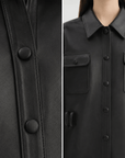 Letrans Women's Cropped Belted Leather Safari Jacket “Twilight Knight”