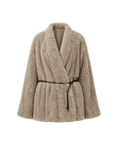 Loose-fitting two-tone gradient-dyed long woven Rex rabbit fur coat "Artistic Weaving"