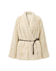 Loose-fitting two-tone gradient-dyed long woven Rex rabbit fur coat "Artistic Weaving"