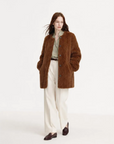 "Moon Serenade" High-luxury imported velvet mink woven fur coat mid-length mink coat (handmade)