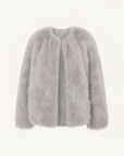 Morning Mist Manor Urban Chic Chicken Heart Collar Drop Shoulder Fox Fur Coat