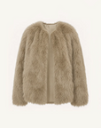 Morning Mist Manor Urban Chic Chicken Heart Collar Drop Shoulder Fox Fur Coat