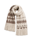 Nepal alpaca wool color clashing jacquard tassel scarf women winter warm shawl 190*27