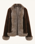 Paris pictorial Vintage two-tone fox fur collar soft otter fur jacket