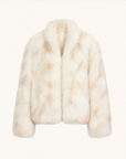 Polar Snow Casual Handmade Swoosh Printed Stand Up Lapel Fox Fur Coat