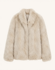 Polar Snow Casual Handmade Swoosh Printed Stand Up Lapel Fox Fur Coat