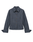 Refreshing breathable twill linen deconstructed silhouette old money style waist shirt top"Berlin Afternoon Tea"