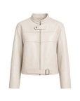 Retro Sheepskin Stand Collar Short Motorcycle Jacket “Caramel Mountain”