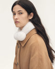 Rice white rex rabbit fur magnetic scarf winter styling - Fireladyfur