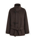 THE ARTM Women's Alpaca Wool Blend Stand Collar Short Coat "Elegant Warmth"