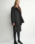 THE ARTM Women’s Detachable Fur Collar Nylon Down Parka – Water-Resistant Winter Coat
