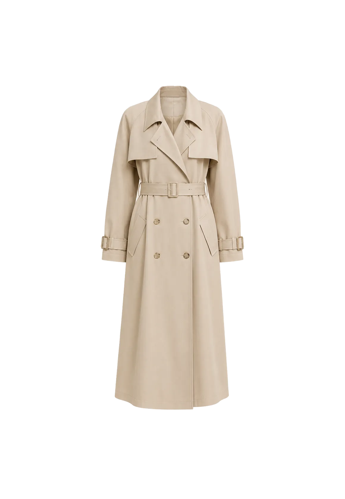 THE ARTM Women's Double-Breasted Trench Coat - Silky Acetate Long Coat with Saddle Shoulders