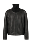 THE ARTM Women’s Funnel Neck Leather Jacket – Modern Minimal, Relaxed Fit