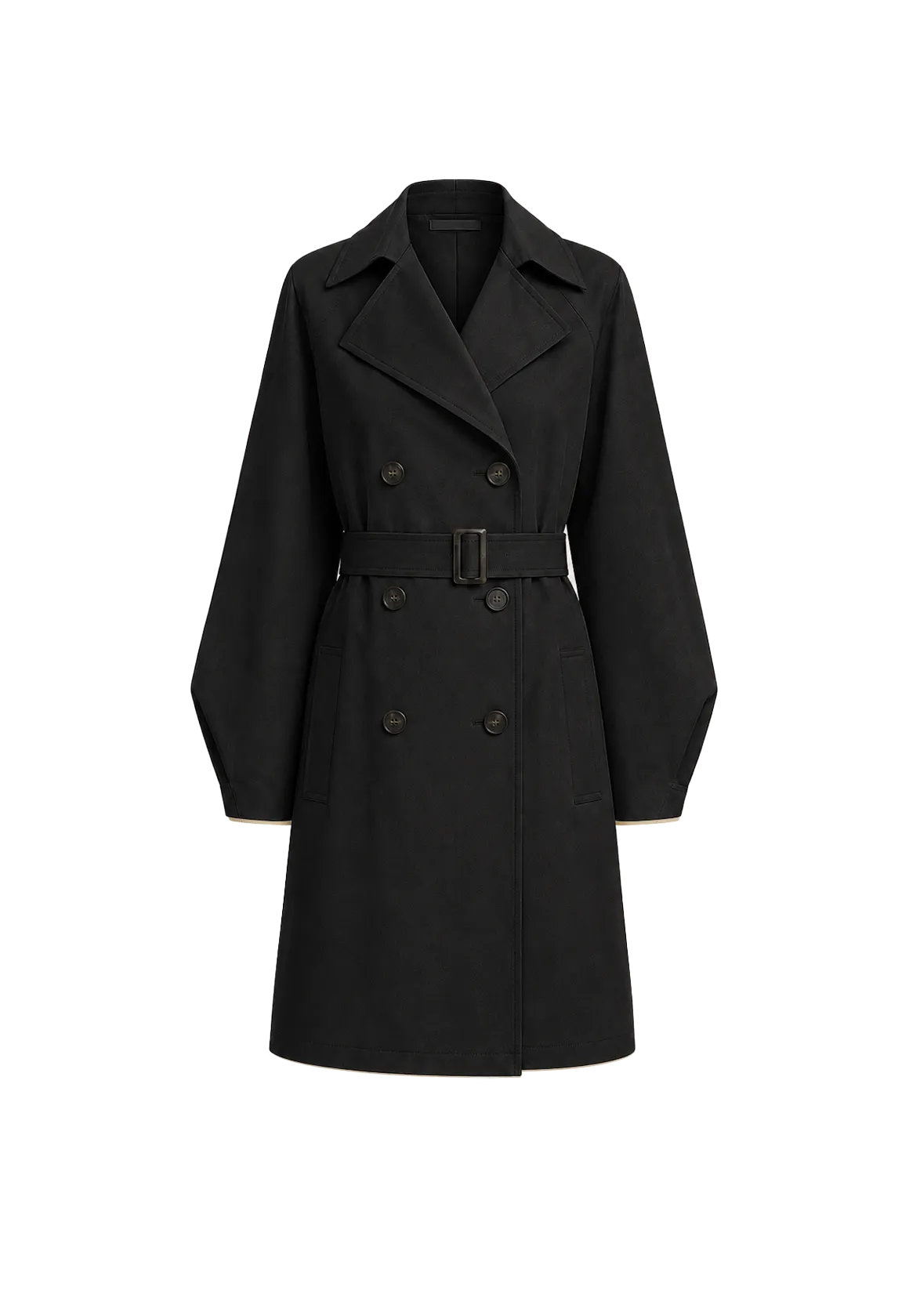 THE ARTM Women's Oversized Trench Coat - Double Breasted Wool Blend with Belt