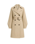 THE ARTM Women's Oversized Trench Coat - Double Breasted Wool Blend with Belt