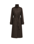 THE ARTM Women's Waxed Cotton Trench Coat - Long Belted Jacket with Plaid Lining