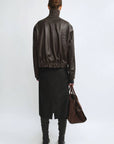 THE ARTM Women’s Funnel Neck Leather Jacket – Modern Minimal, Relaxed Fit