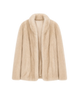 Warm coffee mink retro imported stand collar short mink fur coat