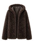 "Winter Snow" lazy silhouette hooded Toscana curly Shearing Coat winter