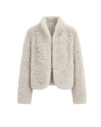 "Yorta" imported Tuscan curly wool upper arc collar sheepskin coat