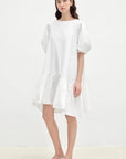 "Ailande" round neck puff sleeve temperament dress for women summer - variant_title