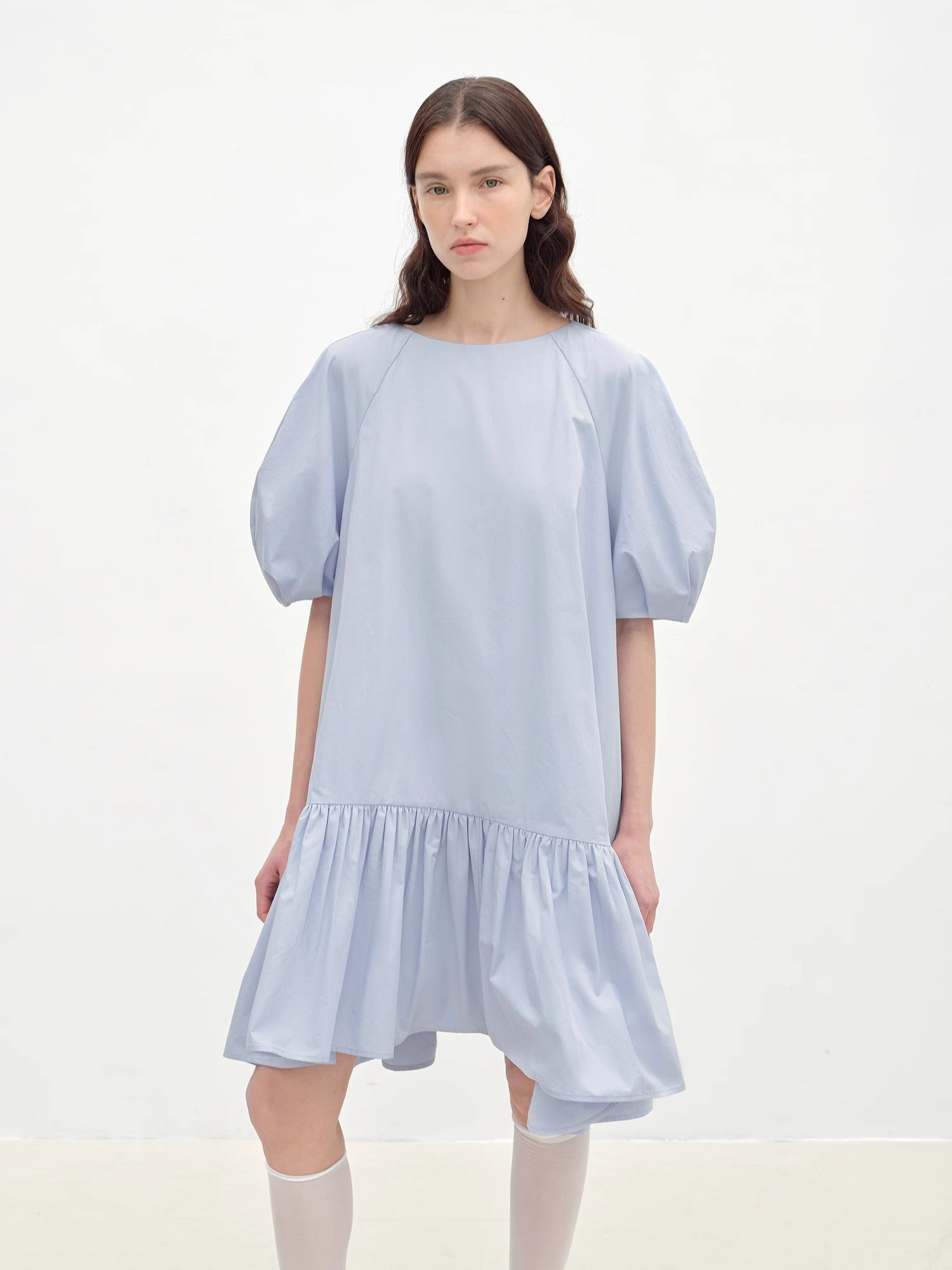 "Ailande" round neck puff sleeve temperament dress for women summer - variant_title