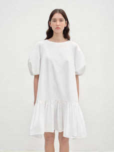 "Ailande" round neck puff sleeve temperament dress for women summer - variant_title