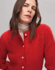 Albaca Alpaca Brushed Round Neck Straight Cardigan Women's Sweater - variant_title