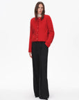 Albaca Alpaca Brushed Round Neck Straight Cardigan Women's Sweater - variant_title