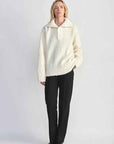 Alpaca wool blended bouclé yarn Spliced POLO shirt Lazy and relaxed sweater - variant_title