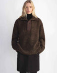 Alpaca wool blended bouclé yarn Spliced POLO shirt Lazy and relaxed sweater - variant_title