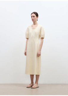 "April Story" 3D U - neck split waist curved skirt knitted dress for women - variant_title