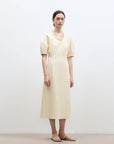"April Story" 3D U - neck split waist curved skirt knitted dress for women - variant_title