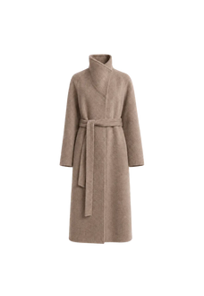 Architectural Grace alpaca wool A-line lapel long coat product image 05