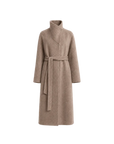 Architectural Grace alpaca wool A-line lapel long coat product image 05