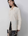 "Art Bubble" retro embossed bubble cotton satin stitching long - sleeved shirt - variant_title