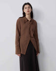 "Art Bubble" retro embossed bubble cotton satin stitching long - sleeved shirt - variant_title