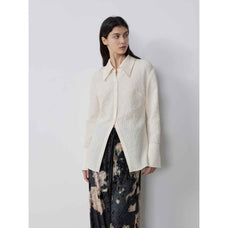 "Art Bubble" retro embossed bubble cotton satin stitching long - sleeved shirt - variant_title