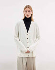 Australian merino wool loose V - neck wool knitted cardigan - variant_title