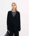 Australian merino wool loose V - neck wool knitted cardigan - variant_title