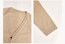 Australian merino wool loose V - neck wool knitted cardigan - variant_title