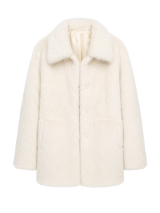 Autumn Exclusive off-white Toscana shearling short lapel coat product cutout