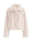 Dirty pink Toscana shearling short jacket, front product view