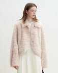 "Autumn Secret" Pink Lapel Tuscan Straight Fur Sheepskin Short Jacket - variant_title