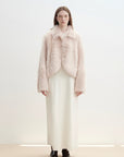 "Autumn Secret" Pink Lapel Tuscan Straight Fur Sheepskin Short Jacket - variant_title