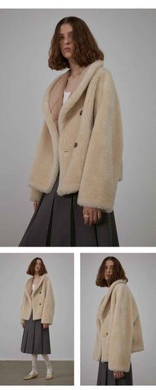 Bella Poetry short reversible vegan shearling jacket product image 08