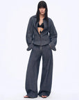 Firelady Fur Berlin Afternoon Tea women's linen shirt in Raw Cow Color alternate front model view