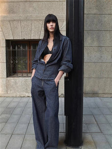 Firelady Fur Berlin Afternoon Tea women's linen shirt in Raw Cow Color street scene full view