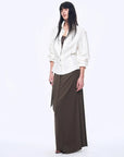Firelady Fur Berlin Afternoon Tea women's linen shirt in White side model view